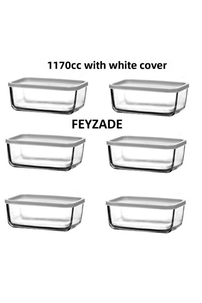 LAV Feyzade Cube Breakfast Storage Container 6Pcs 1170Cc (Cub-238)