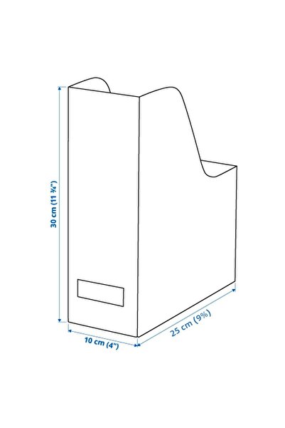 IKEA 2 Adet Dosyalık 10x25x30 Cm İkea 2'li Set Evrak Rafı Dosya Kutusu Siyah Raf Karton