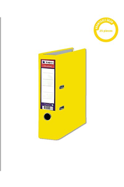 Tigra Classic Wide Plastic Folder 25-Piece Box Yellow Office Folder