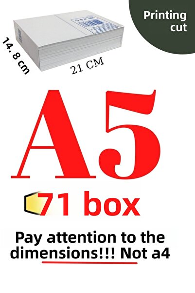 copier 5000 قطعة (صندوق واحد) ورق نسخ مقاس A5 80 جرام (نصف مقاس A4).