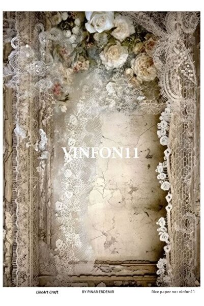 LİNEART Vinfon11 Brass Decopage Paper - 29X42Cm