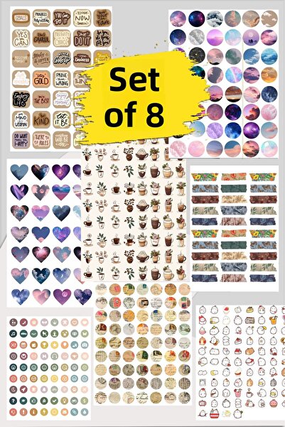 LiyaCraft Σετ αυτοκόλλητων 8 σελίδων Vintage Σετ