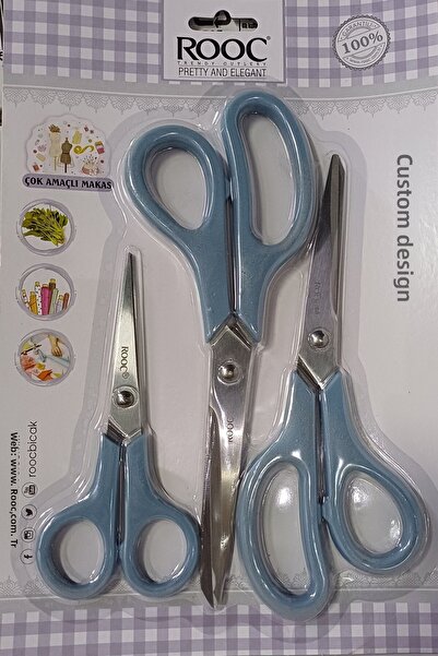 Rooc Design 3-Piece Multi-Purpose Scissors Set (Blue)
