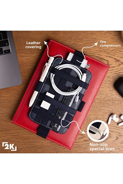 2K The Hammal by 2K Phone,Pen and Accessory Carrier Agenda and Notebook Organizer,With Anti-Slip Rubber,V