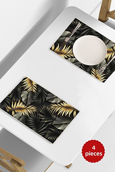 Copyrite Gold Leaves 42x30 PVC 4-Piece Erasable American Service