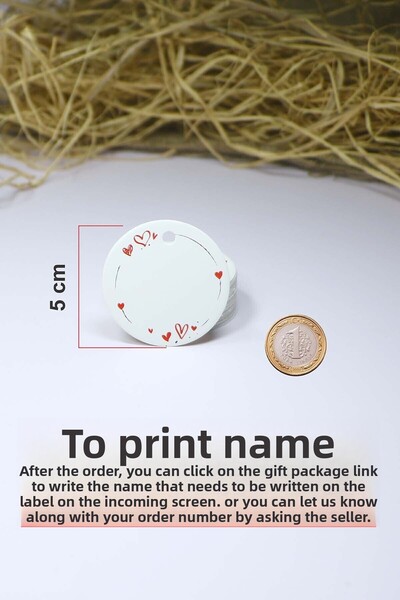 Vice Heart Printed Sticker / Gift Sticker / Valentine's Day Sticker 100 Pieces (5 cm)