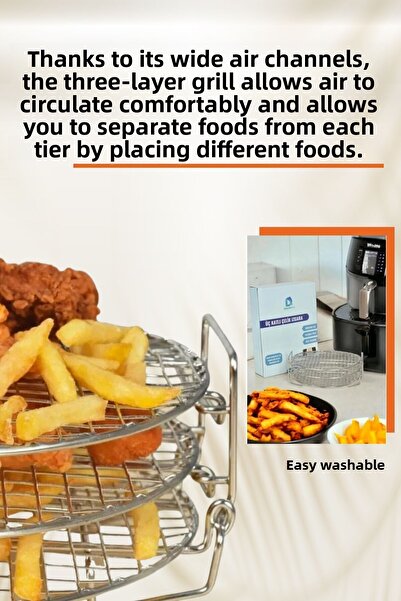 DolphFin Philips Air Fryer XXL - Three Layer, 304 Stainless Steel Fryer Grill