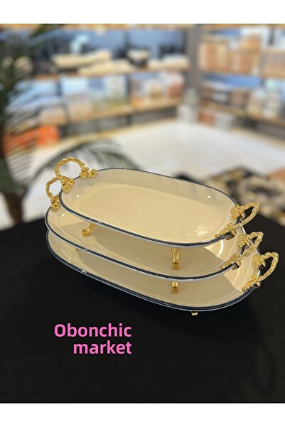 PONCİKPAZAR حامل عرض بورسلين 3 قطع