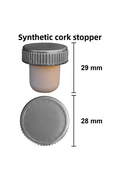 Afracam 28mm Leak Proof Synthetic Gray Cork Stopper 28 mm Cap Suitable for Co...