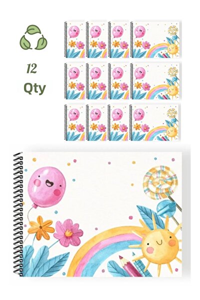 mediart 12 قطعة، كتاب رسم، كتاب رسم بغطاء من الورق المقوى، 15 ورقة، كتاب رسم ...