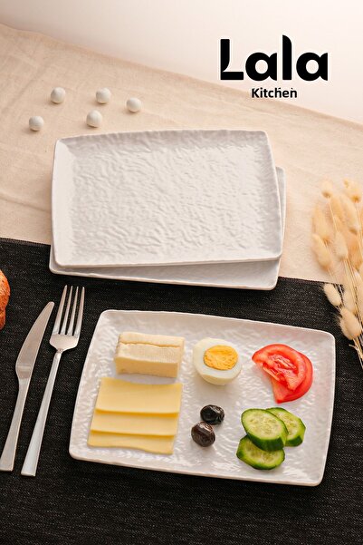 Lala Mutfak Belen Presentation Plate 3 Pcs (23X18 cm) - Pastry, Cake and Serving Plate