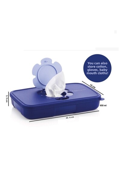 Tupperware Thin Wet Wipes Box 650 ml Dark Blue