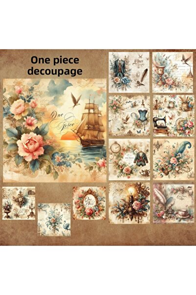 Pink Swan Craft Vintage One Piece 12 τμχ Σετ αυτοκόλλητων αυτοκόλλητων Scrapb...