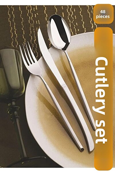 Viyalente Roma 48 Piece Matte Cutlery Set