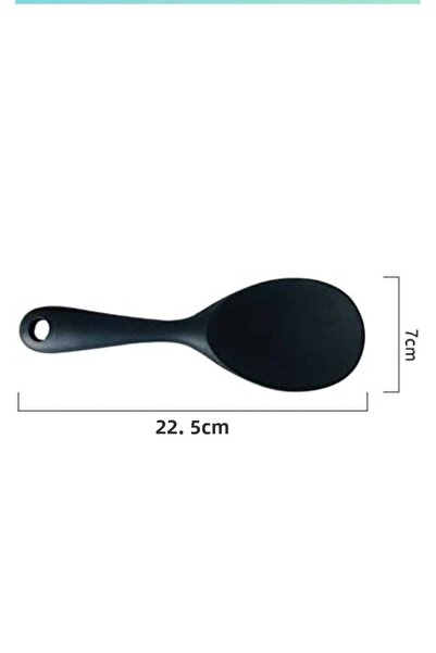 elfnur Silicone Long Spoon 28 cm and Short Spoon 22 cm / 2 Pieces Fireproof Non-Slip Cool