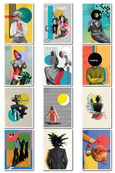 Postifull Set de autocolante cu tematică de artă modernă - Set de autocolante...