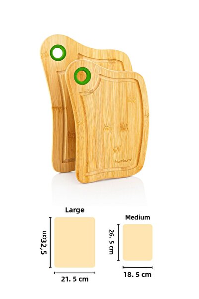 Bambum لوح تقطيع من الخيزران من زيري، عبوة من قطعتين