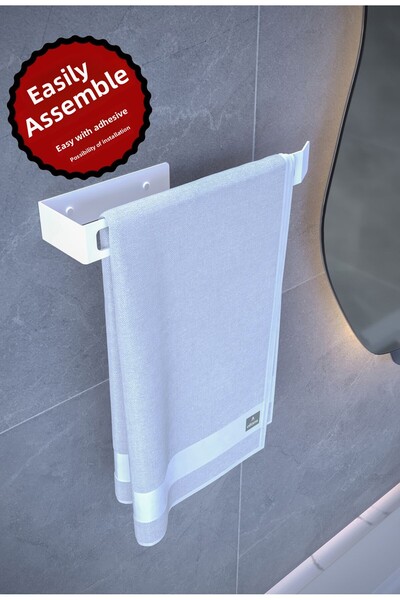 alfams by fmsa White Metal Adhesive Paper Towel Holder, Paper Towel Rack, Nap...