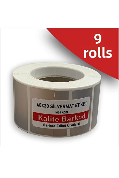 Kalite Barkod Autocolant Silvermat 40x20 |   6 role de etichetă de cap de fier