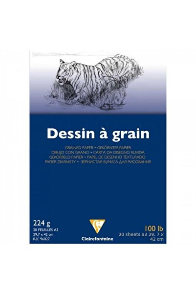 Clairefontaine Dessin A Grain 224gr Natural White Multi-Purpose Drawing Block...