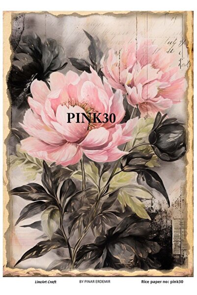 LİNEART Pink30 Model Brass Decopage Paper