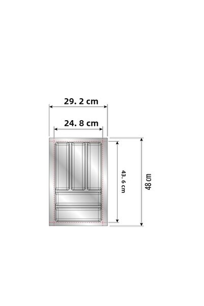 tify Kitchen Drawer Cutlery 29cm X 48cm (Sides and Height Can Be Cut 4cm) Anthracite Gray