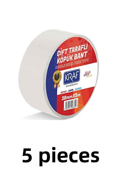 KRAF 5 Pieces 38 mm X 5 Meters Double Sided Foam Tape