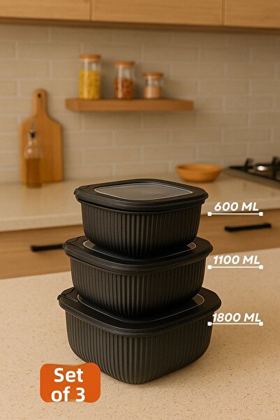 welcomein 3-Piece Colorful Lockable Lid Storage Container Diffuse Microwave a...