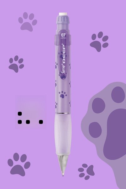 Generic Brand Serve versatile pen deep 0.7 mm lavender dog paw print