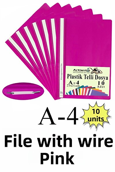 Artlantis Wire File Plastic A4 10 pcs 1 Pack Compatible with Bag Files Econom...