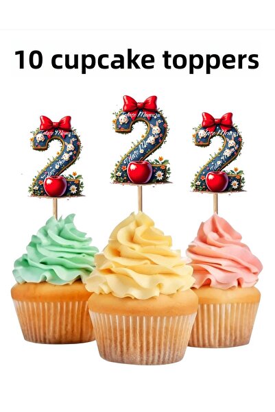 telaşe memuru زينة كب كيك سنو وايت بعمر سنتين (اثنين) 10 قطع