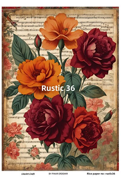 LİNEART ورق تزيين نحاسي ريفي - 29X42 سم رقم: RSTK36