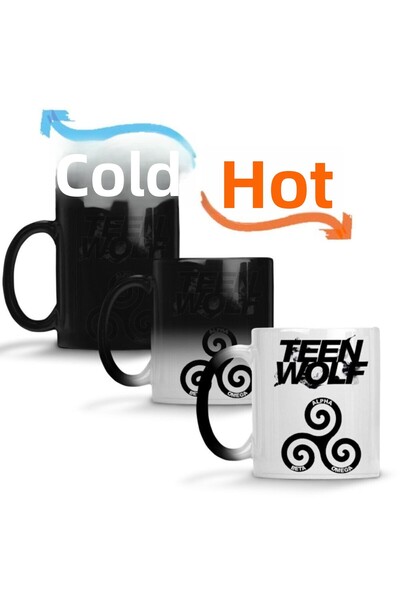 Baskı Dükkanı كوب بورسلين سحري من تين وولف ألفا بيتا أوميغا