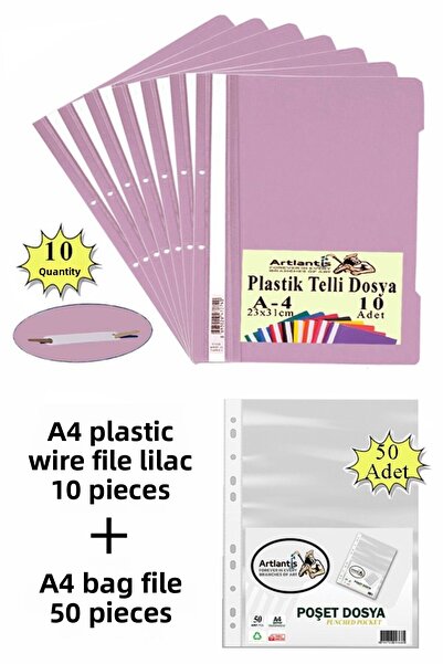 Artlantis Dosar cu spiră din plastic A4, 10 bucăți și Mapă tip pungă, 50 bucă...
