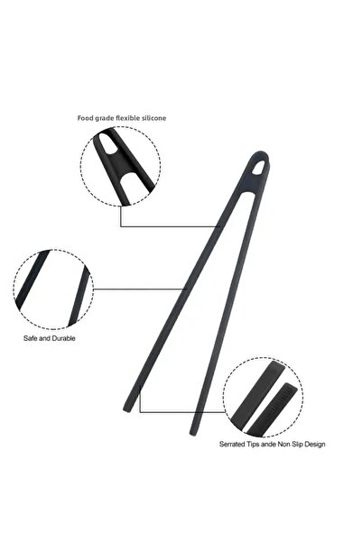 Home Connell Silicone Fireproof Non-Stick High Temperature Resistant Barbecue Grilling Tongs