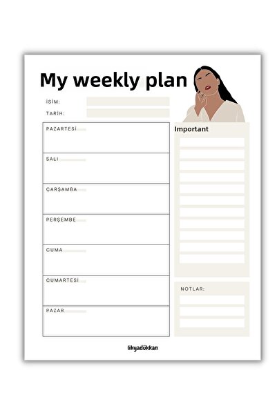 LikyaDükkan Bloc de note Memopad Pull Tear Dimensiune A4 50 de coli