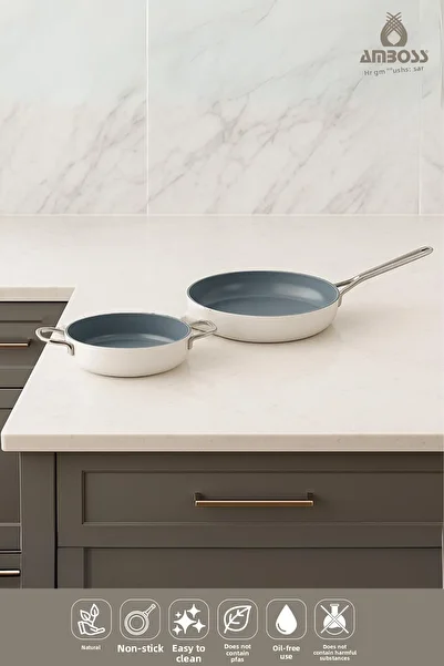Amboss Sera Nova 2 Piece Ceramic Pan Set – White