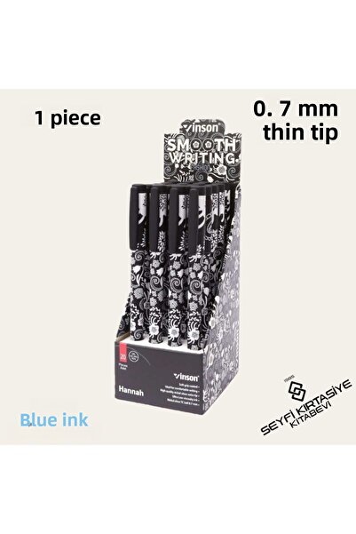SEYFİKİRTASİYE قلم جل للجسم منقوش بحبر أزرق مقاس 0.7 مم