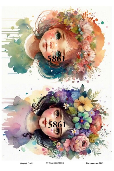 LİNEART موديل 5861 فتاة خرافية مزينة بالنحاس - 30x42