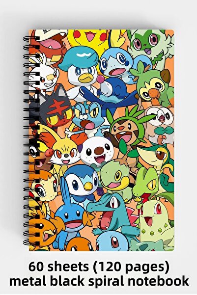 Anime Marketi حيوانات لطيفة تحت عنوان A5 دوامة غطاء صلب دفتر 120 ورقة
