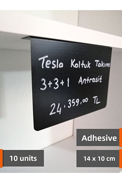 Şeffaf Etiket 10 τεμάχια PVC Μαύρη ετικέτα μαυροπίνακα 14x10 εκ. Αυτοκόλλητη ...