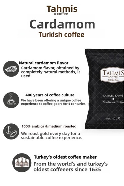 Tahmis Turkish Coffee with Cardamom 100 Gr 3 Pack