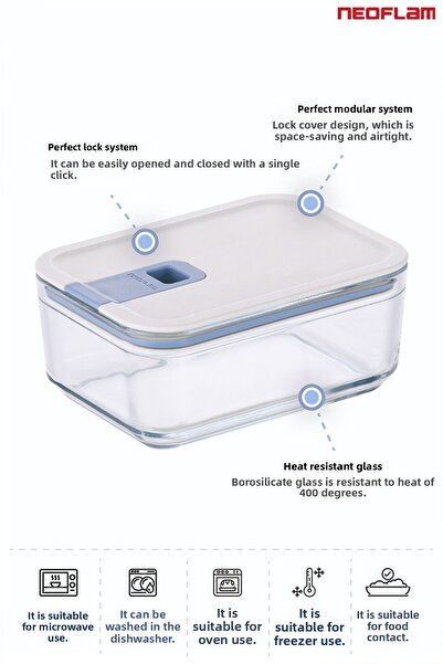 NEOFLAM Perfect Seal Glass Storage Set 7 Pieces