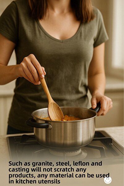 Ülgenev 1 Piece 100% Natural Olive Tree Spoon – 23 cm Handmade, Suitable for Sauce and Salad, Does Not Scratch