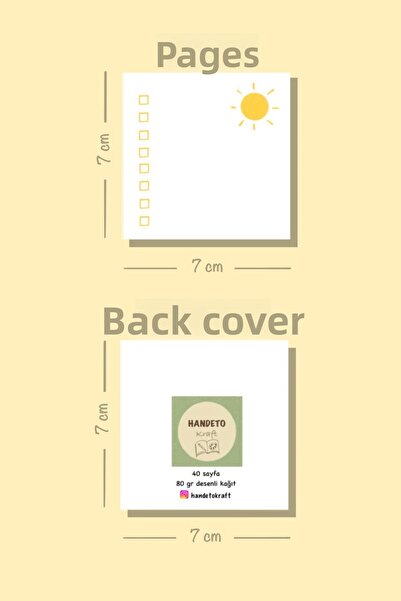 Handeto Kraft Bloc de note cu tematică solară, mini bloc de note cu deschider...