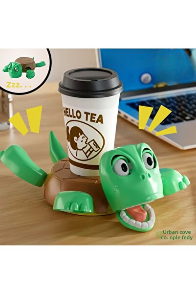 UrbanCove Co قاعدة أكواب السلحفاة المتحركة، ديكور الطاولة – طباعة ثلاثية الأبعاد ممتعة، لون أخضر