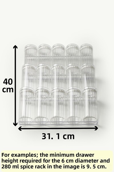 color house 3 Pieces Spice Organizer Stands - 31.1*13 Cm, Special Design for Round Jars Z310
