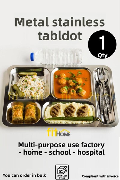 fitfiyat Table D'hôte Stainless Steel Self-Service 5 Compartments Billed