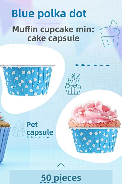 PASTAWORKS Blue Polka Dot Muffin Cupcake Mini Cake Capsule Colorful Cake Mold...