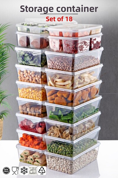 Nandy Home Set of 18 - Refrigerator and Organizer Storage Container